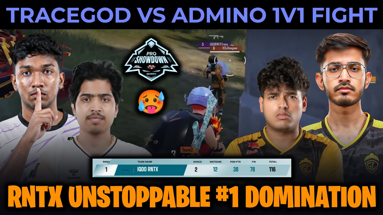 Tracegod vs Admino 1v1💀 NinjaJOD on FIRE🥵 RNTX #1 Domination👿 RNTX vs GodLike👽 Upthrust Pro Showdown