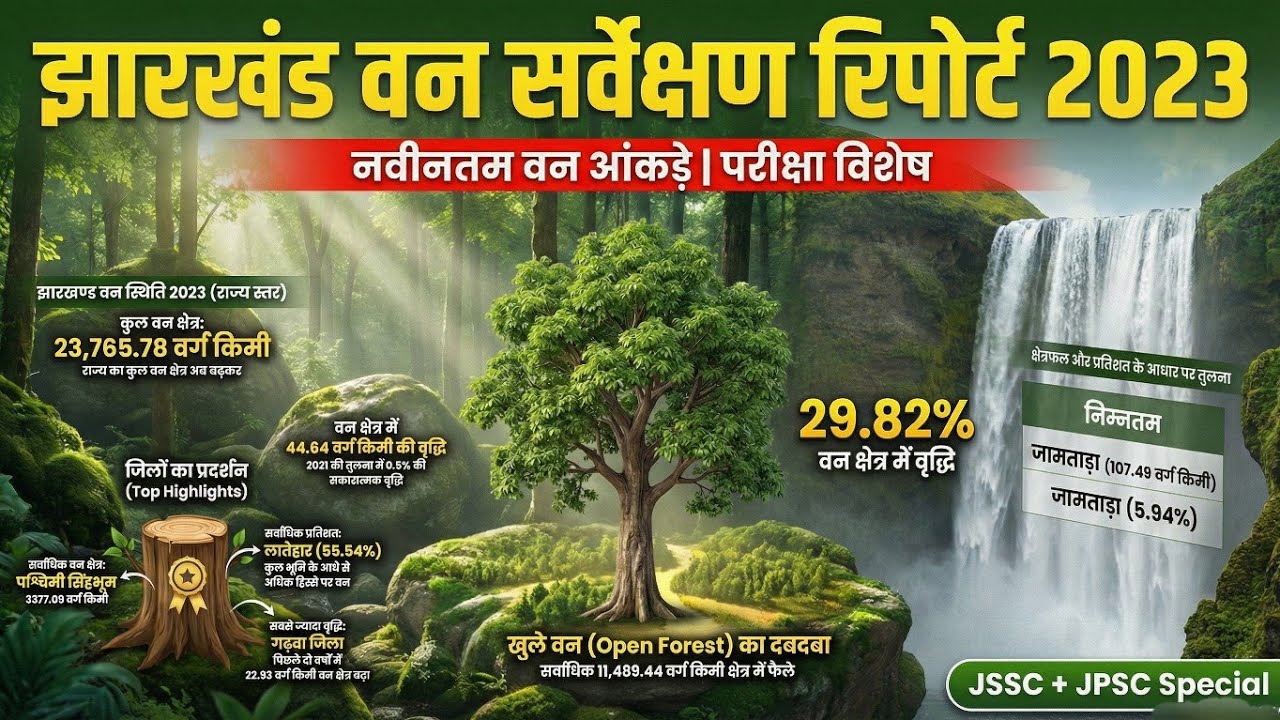 🌳 झारखंड वन सर्वेक्षण रिपोर्ट 2023 | ISFR Report 2023  | Forest Cover | JSSC JPSC Special ||
