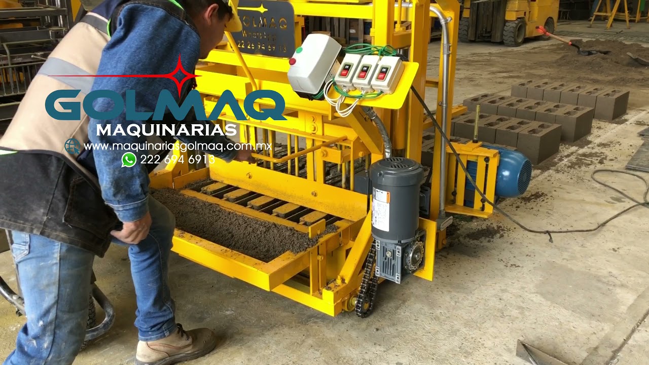 Máquina bloquera ponedora MP2000 fabricando blokc 15*20*40*