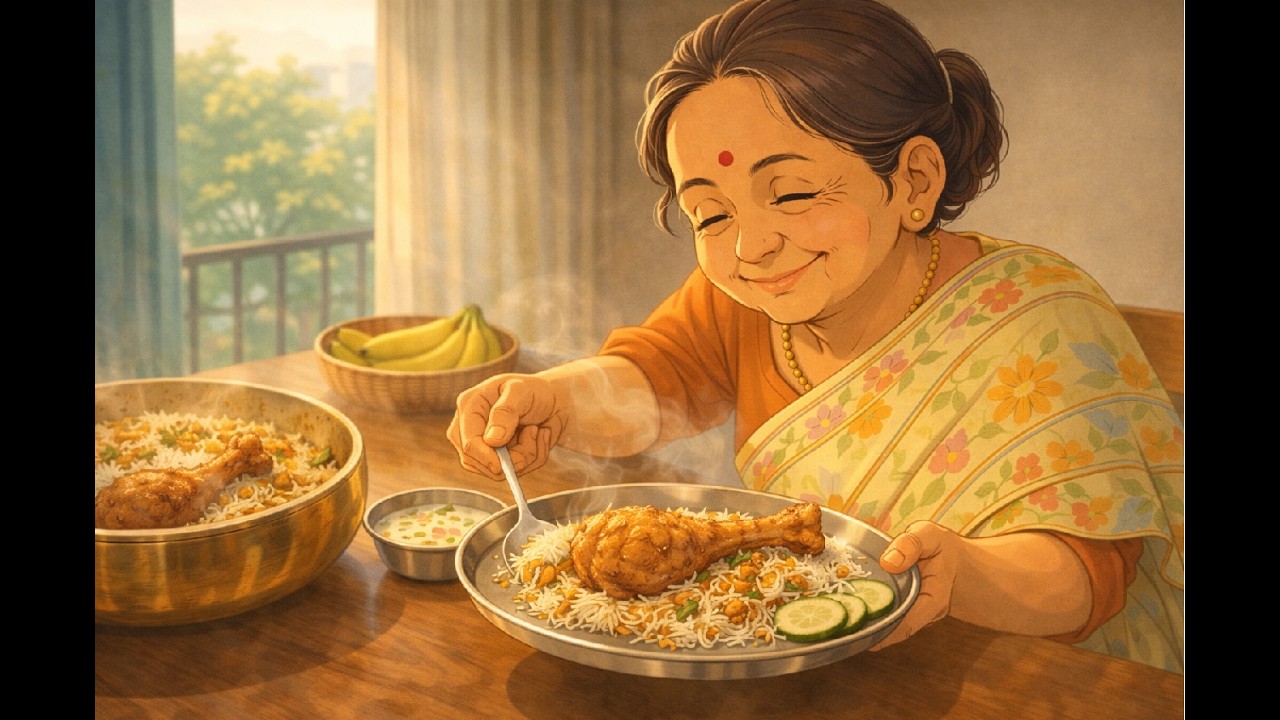 Chicken Biriyani 🍗with Grandma Cooking | Ghibli | Urban Apartment Cooking