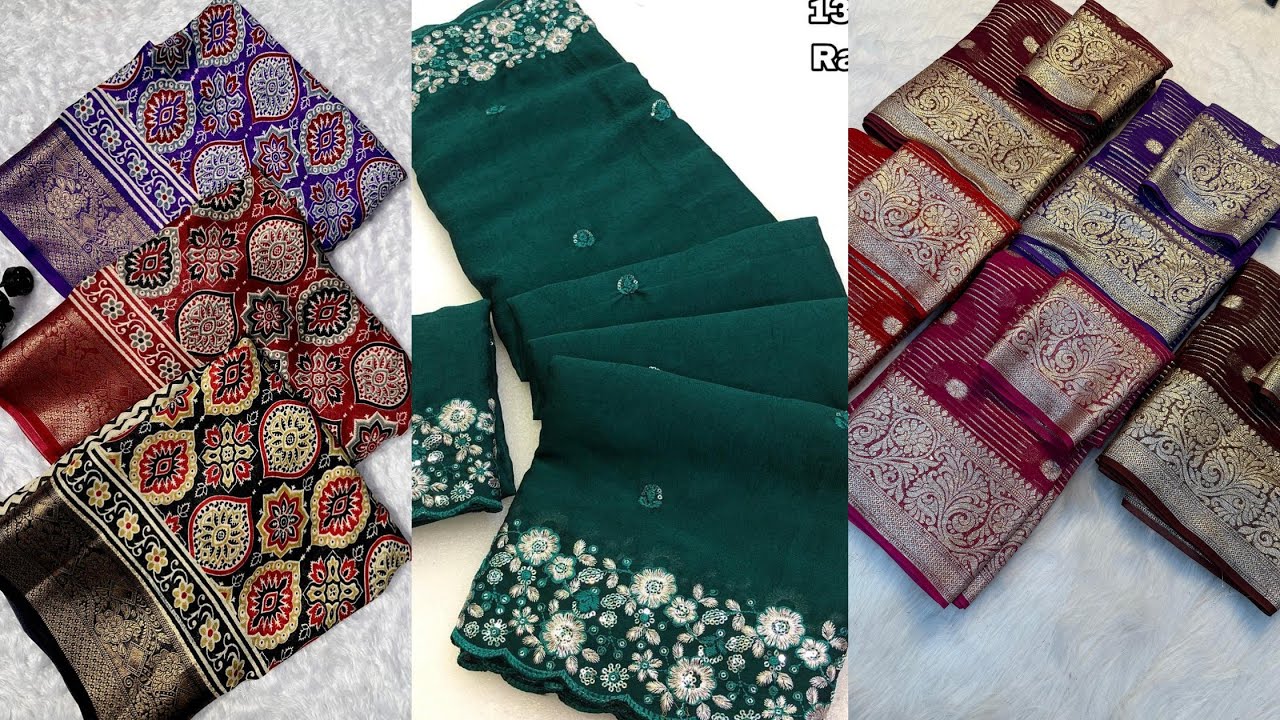 Vissco Georgette & Rangoli Crush Silk Sarees New Collections 