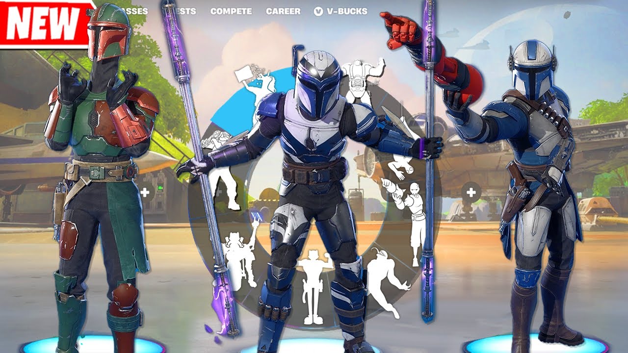 Mandalorian Warriors Doing Glitched Emotes & Funny Dances in Fortnite x Star Wars
