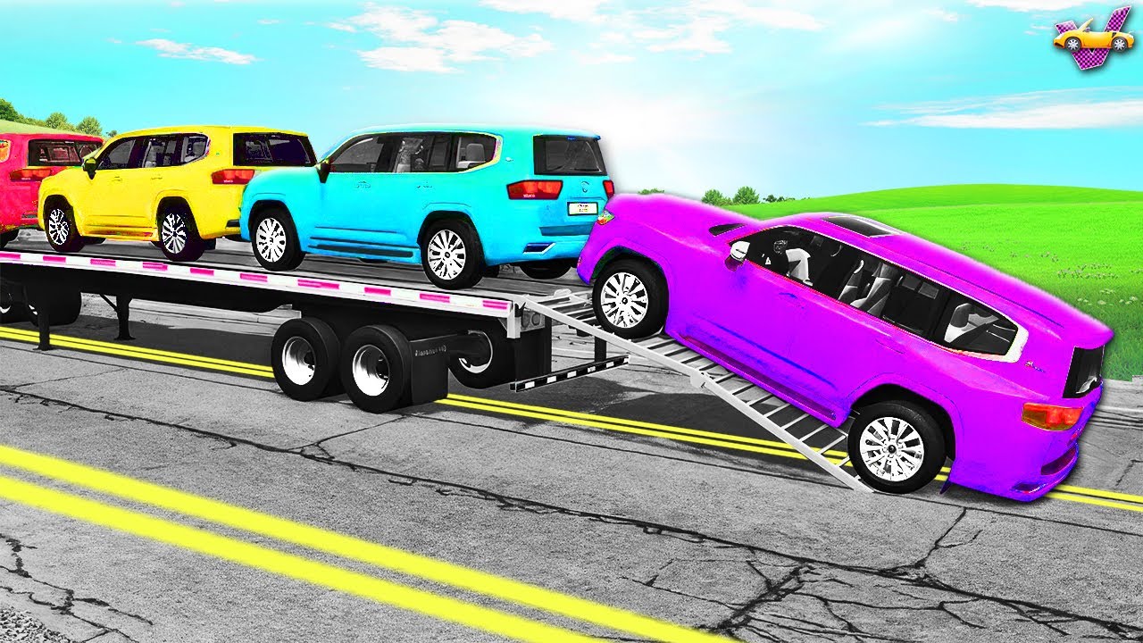 Reversed Speed Bumps – Colorful Trucks vs GIANT Bumps (Funny Crashes) – BeamNG Ep.18 🏁