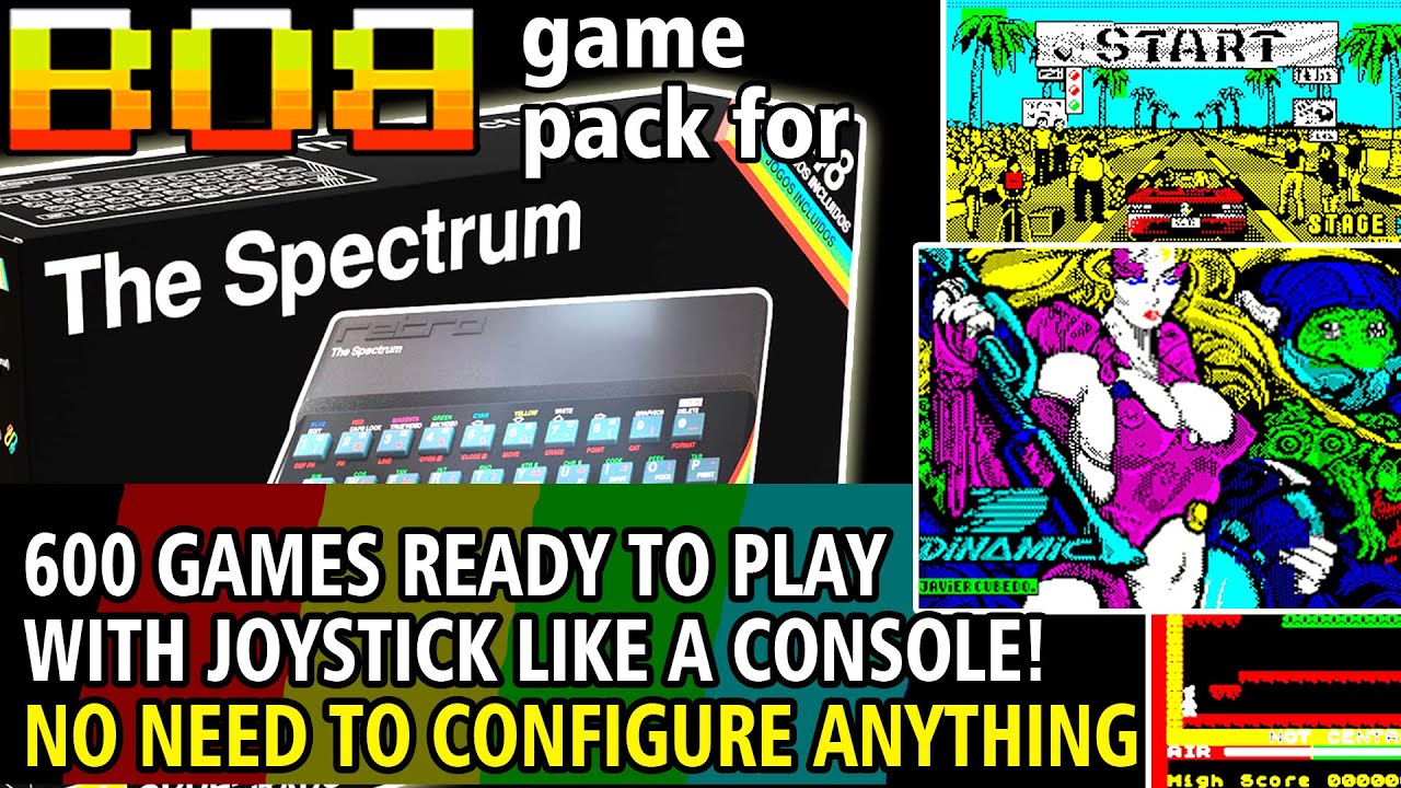 Game Pack BOB for The Spectrum maped for joystick gaming like a console & surprises