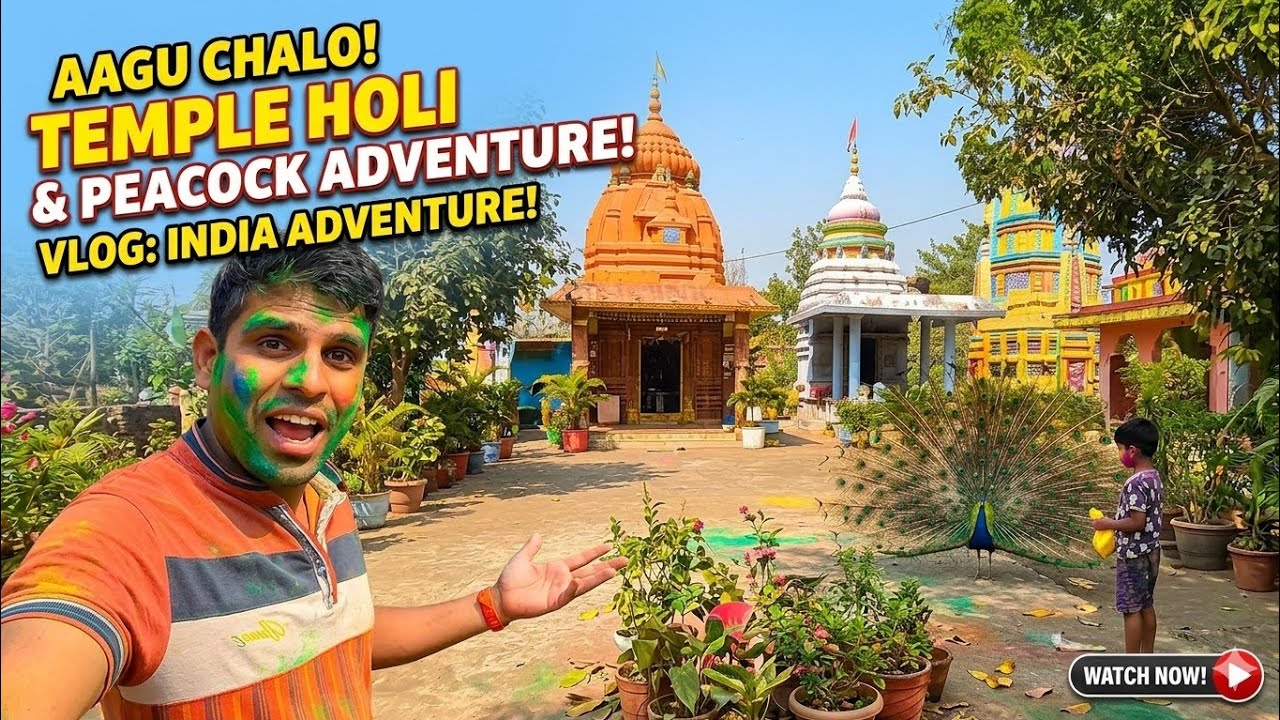 Holi Par Mila Ek Anokha Dost! 🦚 | Temple Holi Vlog