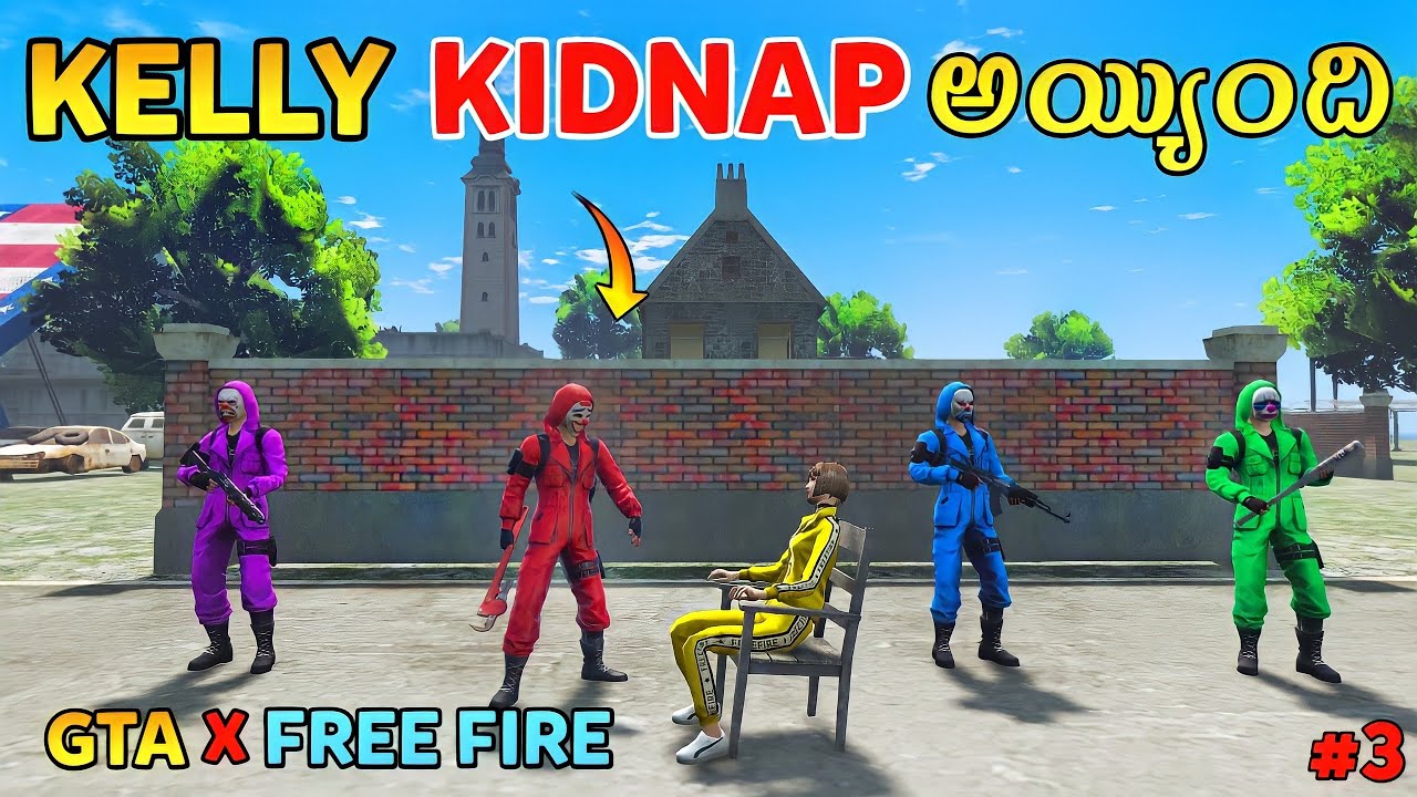 Criminals Kidnapped Kelly | Gta x Freefire In Telugu  | Gta 5 | Comedy Episode #3