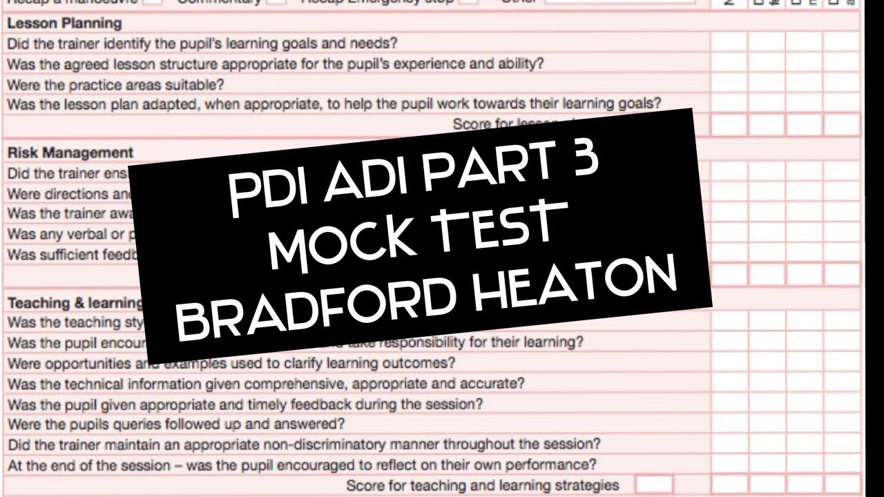ADI Part 3 mock Test | Marking sheet | Standards check | Heaton Bradford | mock Driving Test routes