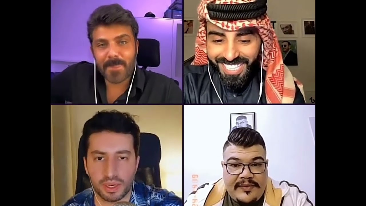 الشاعران ناصر ومهند مع الفنانيين العراقيين عمار وسيمور