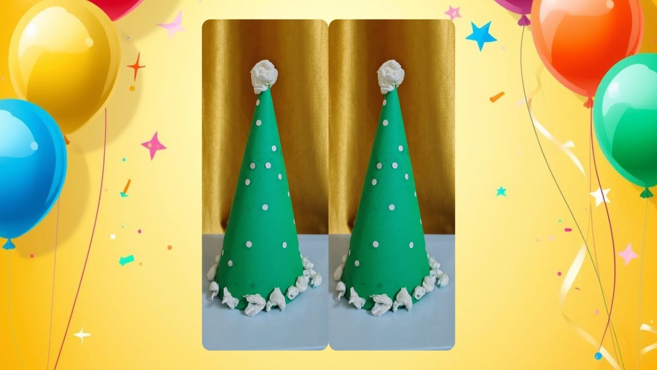 How to Make Birthday Cap | Easy Handmade Birthday Cap Making |Origami |Kids School Project| #MaaTuTv