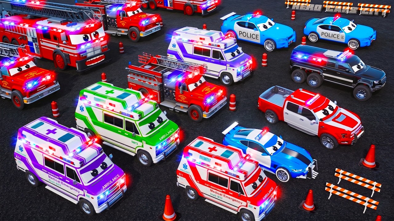 INSANE RESCUE MISSION - Police Cars, Ambulances, Fire Trucks in Action Packed Rescue of City Cars