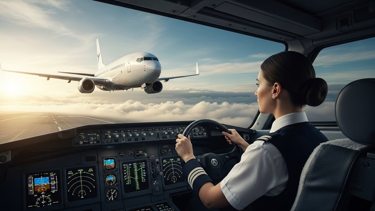 «Красавица-пилот покоряет небо на Boeing B737-800: невероятный полет»