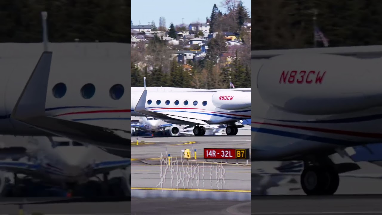 Gulfstream G650ER Takeoff From Boeing Field 
