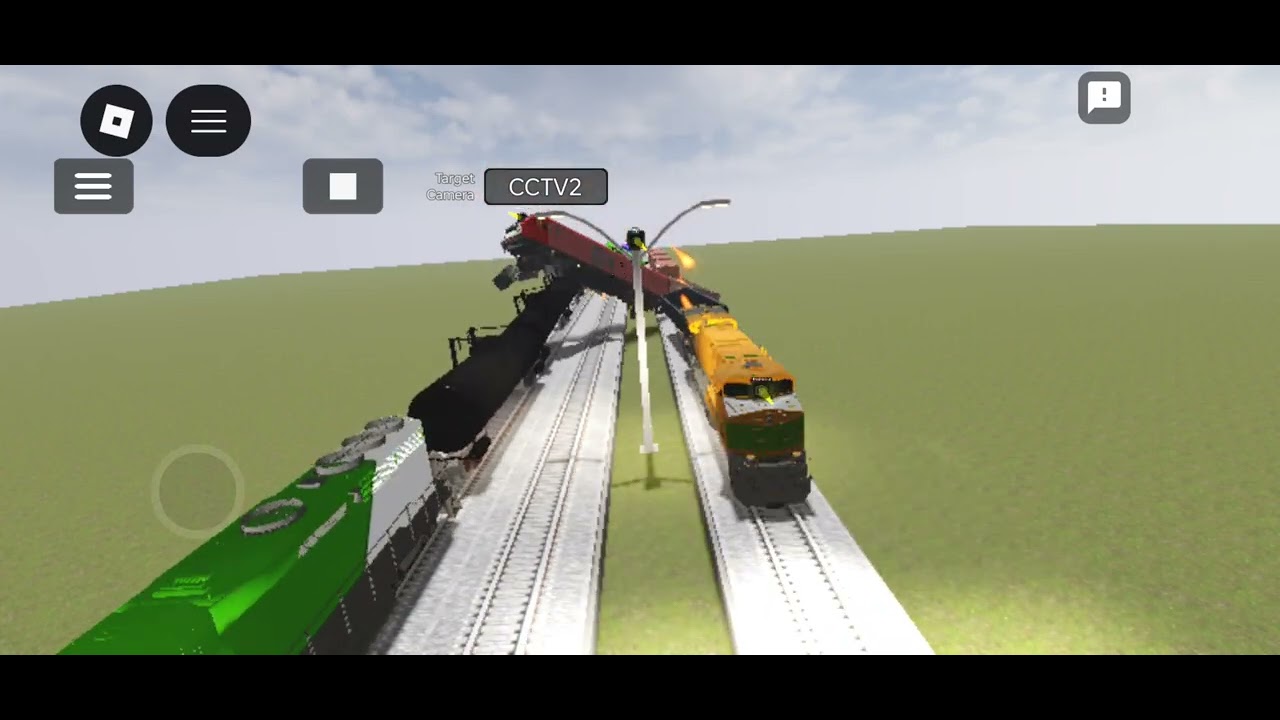 CCTV view of the Rainford Train Derailment: Number 2