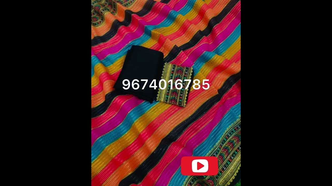 Georgette Digital Print Sarees With sequence work #designpalette #theecha.com #Georgettesaree￼￼