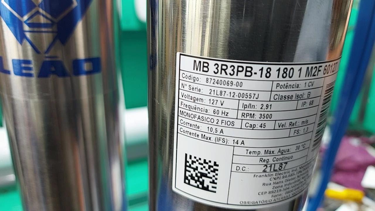 BOMBA LEÃO SUBMERSA 1 CV MONO 127 VOLTS 2 FIOS  INSTALAÇÃO EM UM POÇO DE 60 METROS