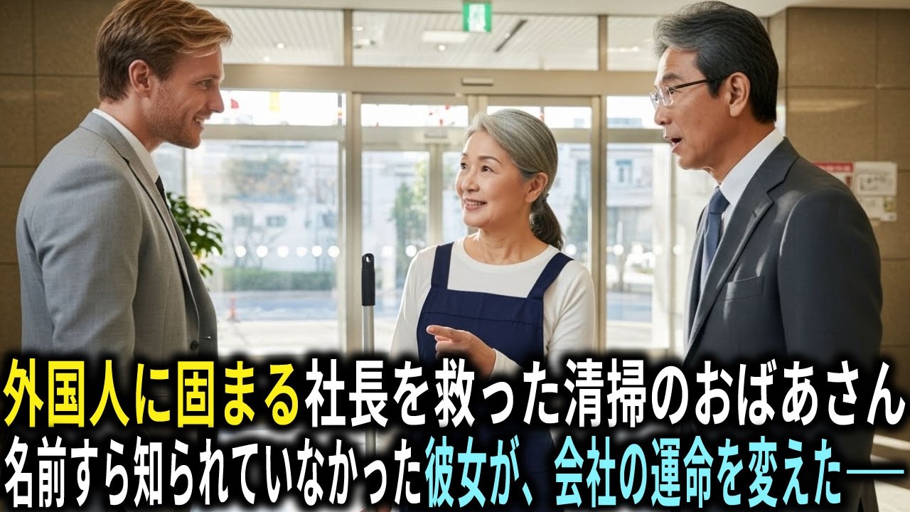 外国人に固まる社長を救った清掃員のおばあさん。「あの人だれ？」名前すら知られていなかった彼女が、会社の運命を変えた――。
