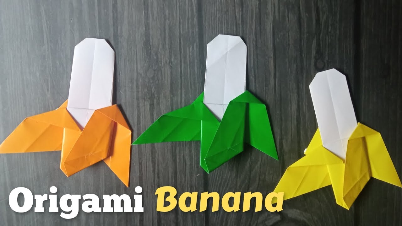 Easy Origami Banana - Origami Fruits - Origami For Beginners