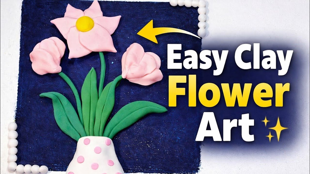 🔥 DIY Clay Flower Art That Looks Expensive!