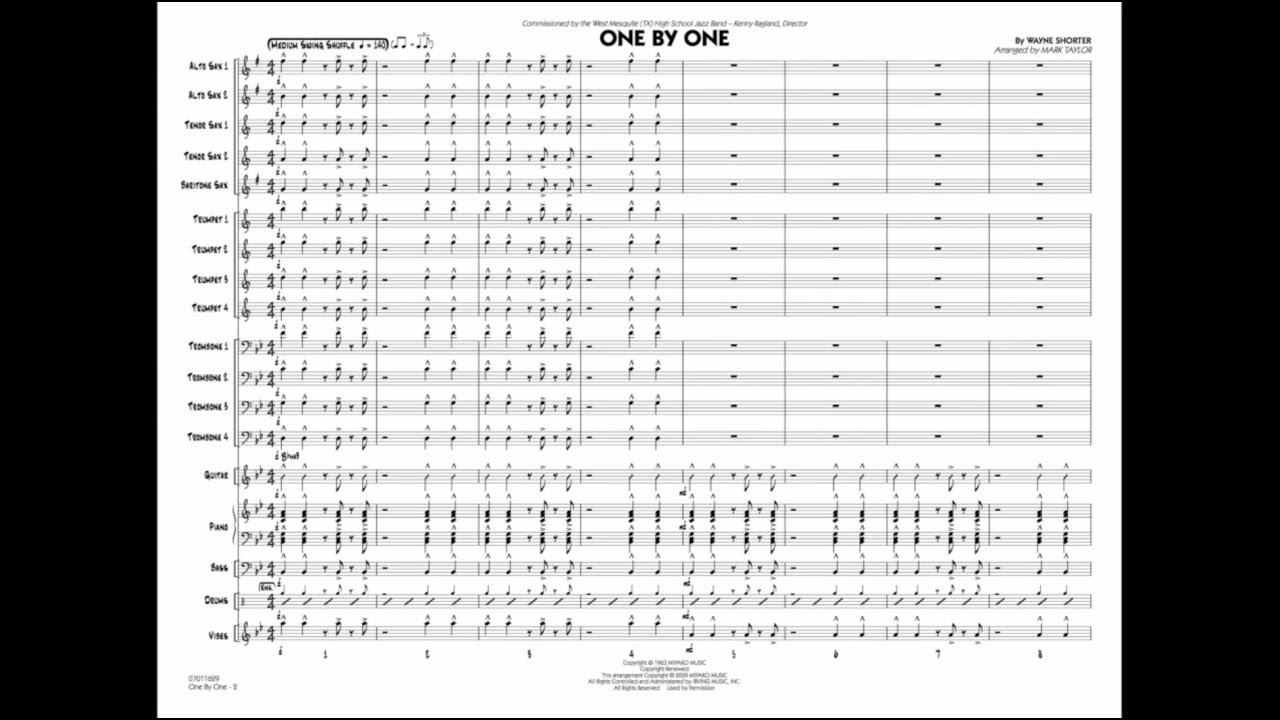 One By One by Wayne Shorter/arr. Mark Taylor