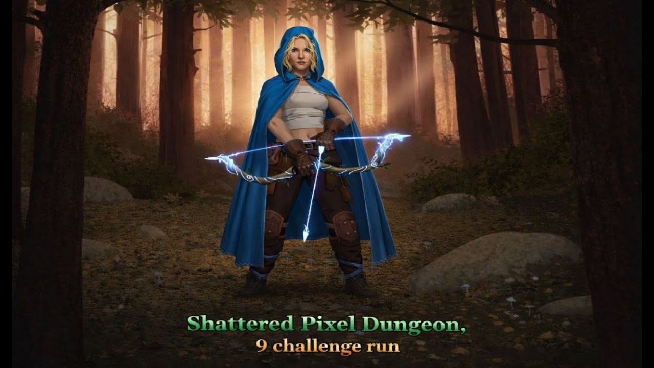 Shattered Pixel Dungeon, 9 challenge run, attempt 49.