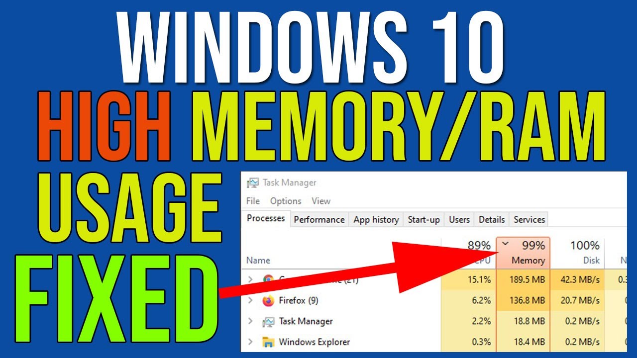 Как исправить проблему высокого использования памяти/ОЗУ в Windows 10 в 2020 году