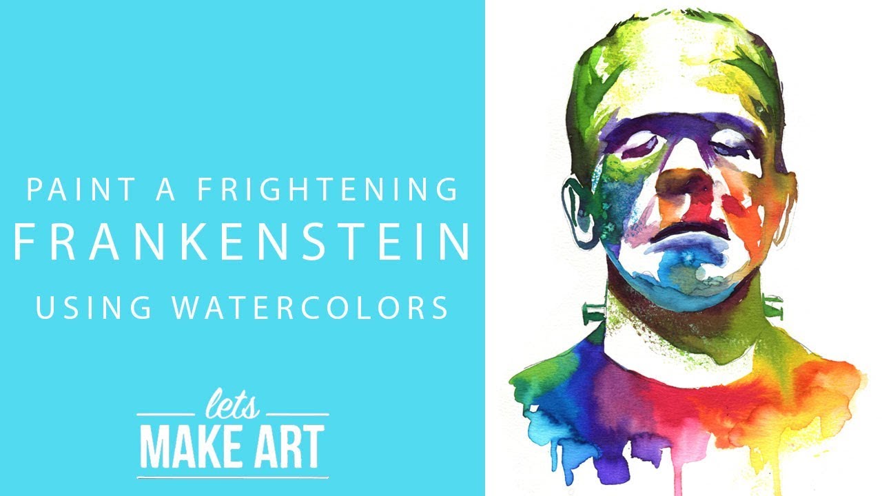 Frankenstein Watercolor Paint Tutorial