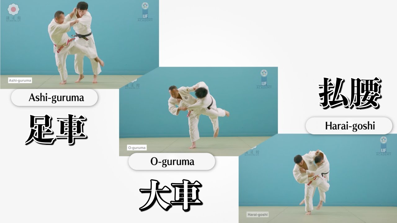 足車 & 大車 & 払腰 / Ashi-guruma & O-guruma & Harai-goshi