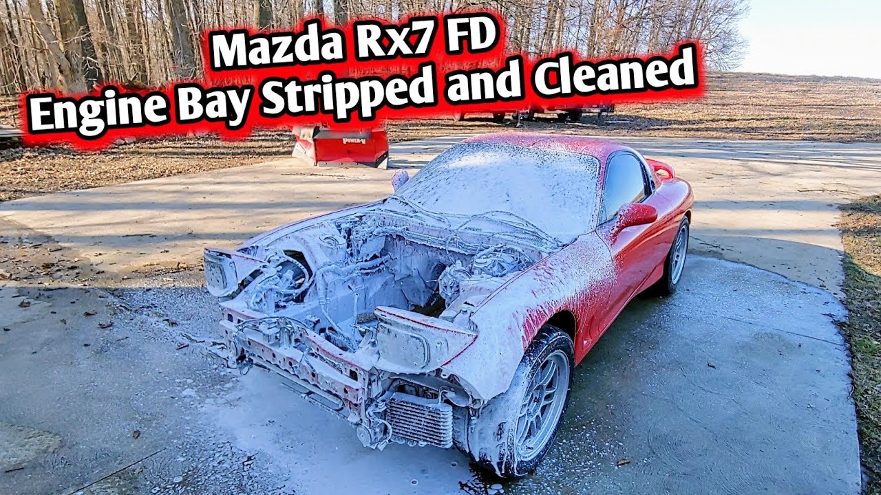 Wiring Harness Removed / Strip & Clean Mazda Rx7 FD Engine bay