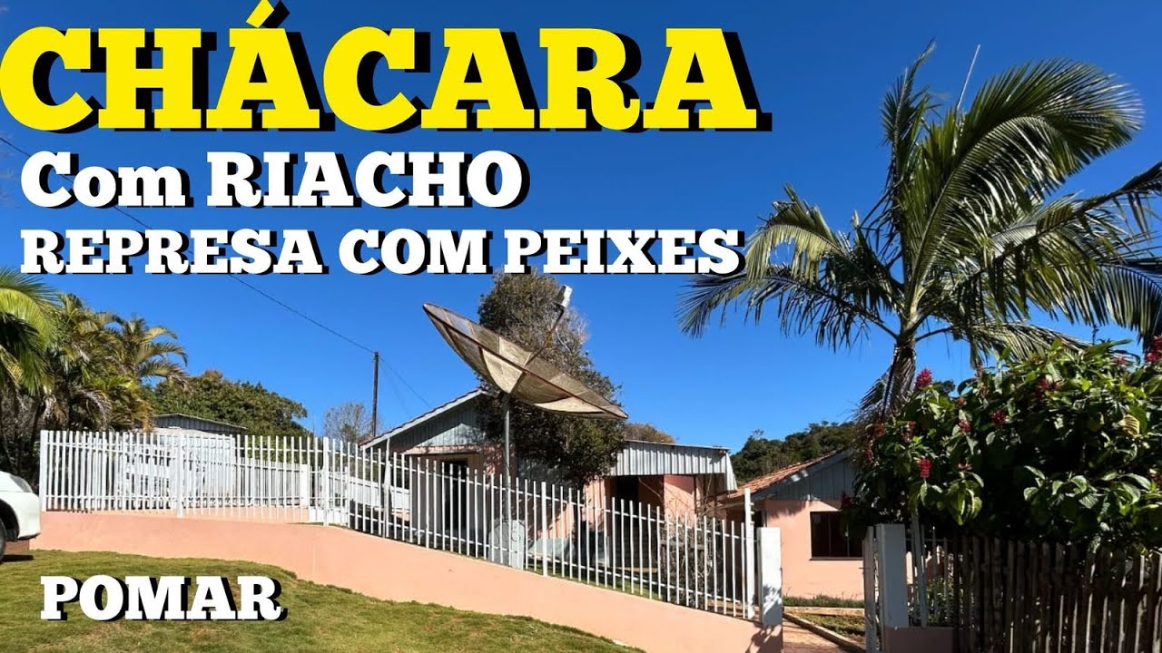 CHÁCARA (VENDIDO) COM REPRESA E PEIXES RIACHO CASA COM MÓVEIS PLANEJADOS COMPLETA R$359mil