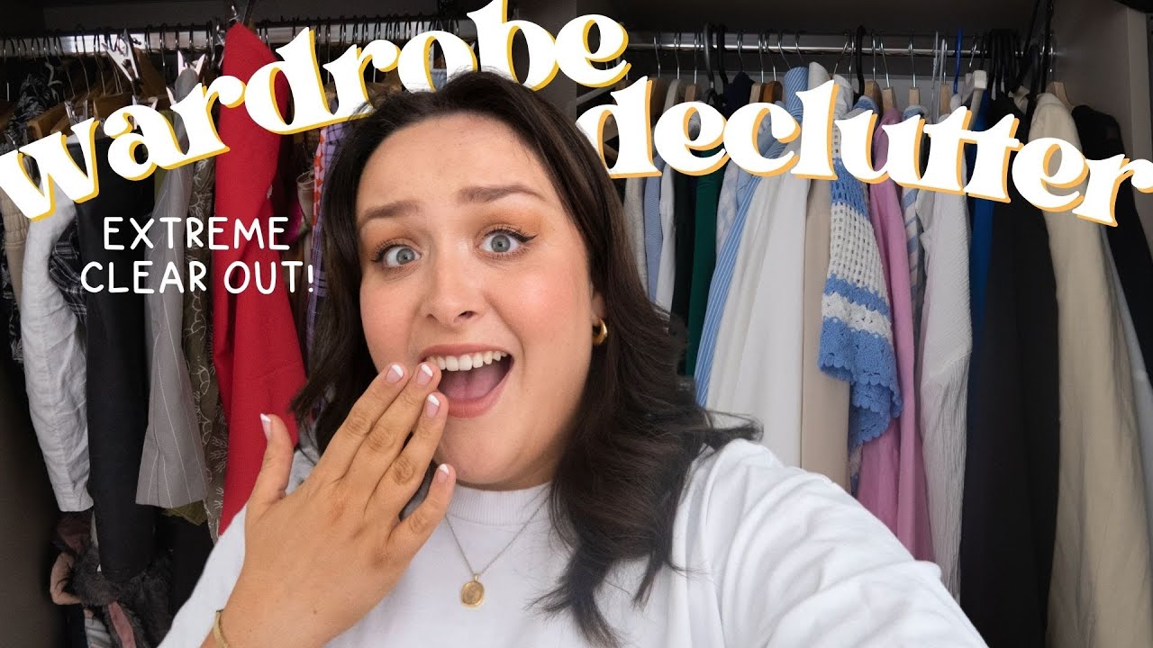 EXTREME WARDROBE DECLUTTER 🧺📦‼️ clearing out over half of my clothes & making space in my closet