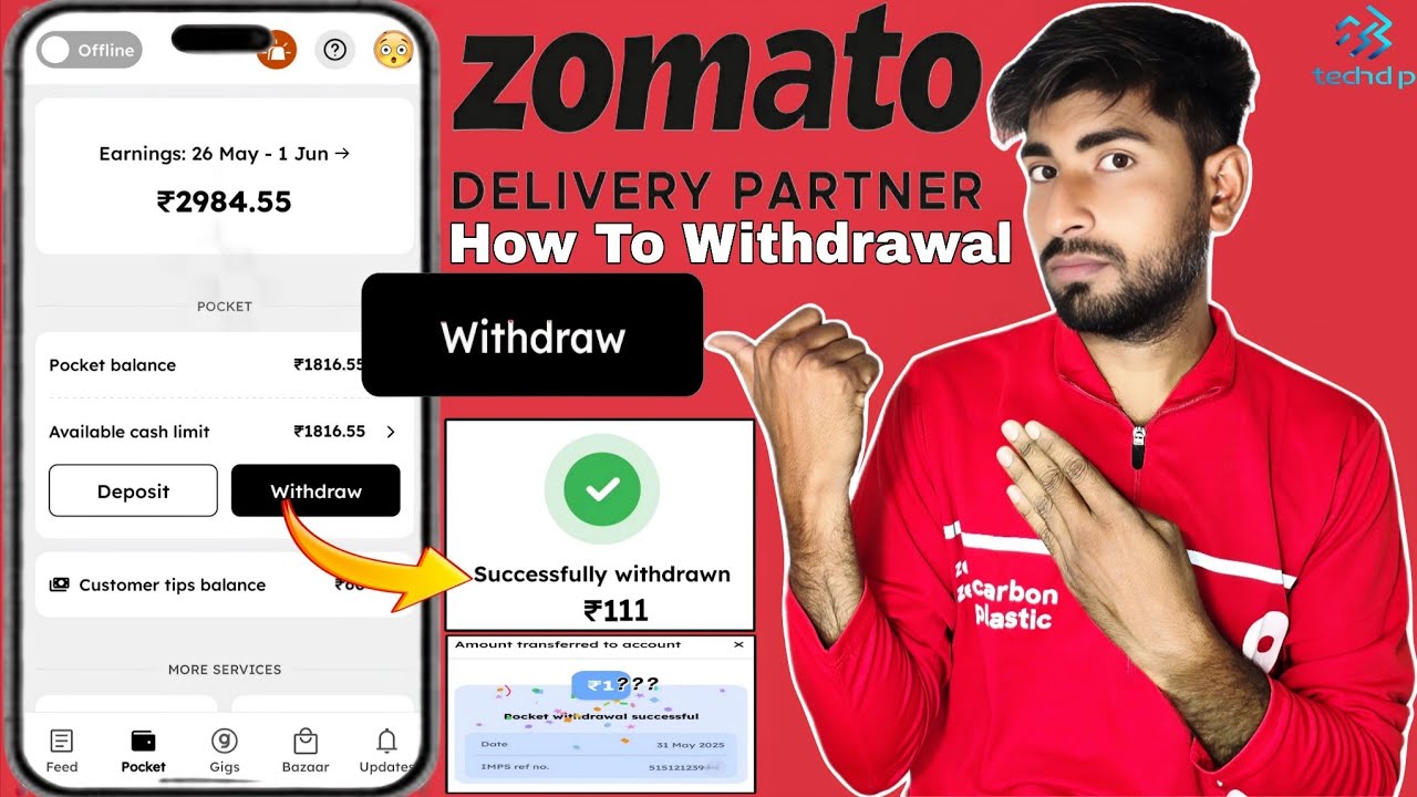 How to Withdraw Money from Zomato Delivery || Zomato Delivery Money Withdrawal