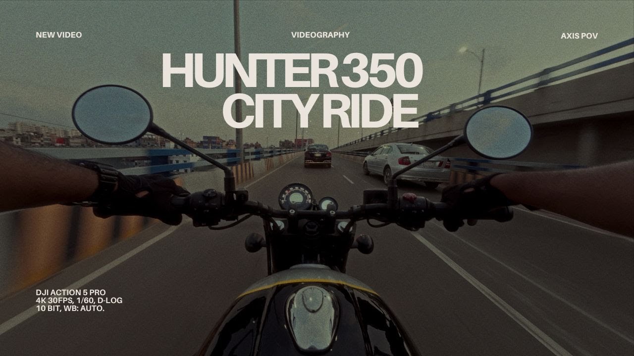 Hunter 350 City Ride with Raw Exhaust Sound | DJI Action 5 Pro | DJI Mic Mini