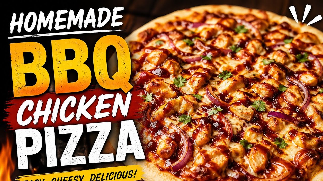 BBQ Chicken Pizza Recipe|| Homemade BBQ Chicken Pizza|| Restaurant Style pizza|| BBQ Chicken Pizza