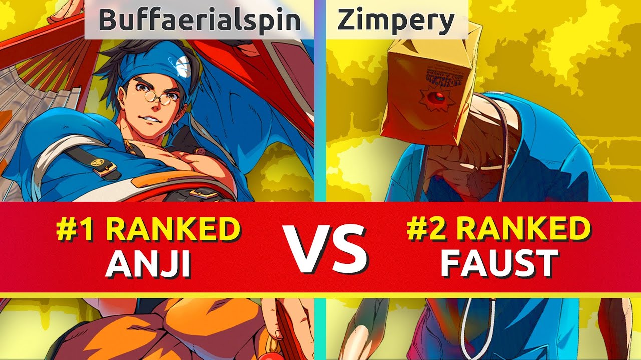 GGST ▰ Buffaerialspin (#1 Ranked Anji) vs Zimpery (#2 Ranked Faust). Guilty Gear Strive