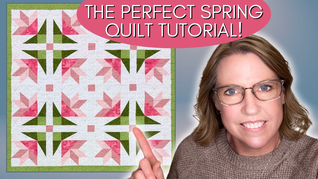 How to make this beautiful floral geometric quilt, Dancing Lilies! Free quilting tutorial!