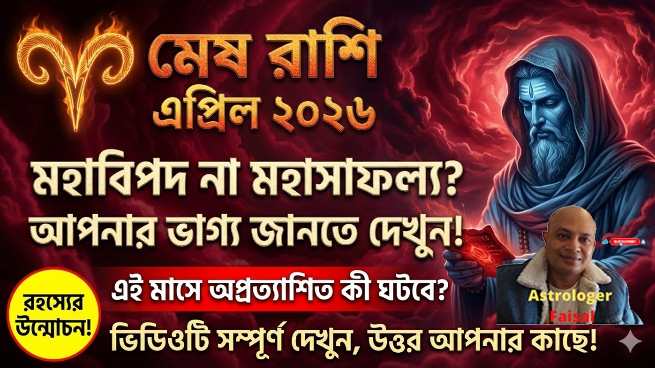 মেষ রাশি এপ্রিল ২০২৬ কেমন যাবে, Aries Bengali Horoscope April 2026.