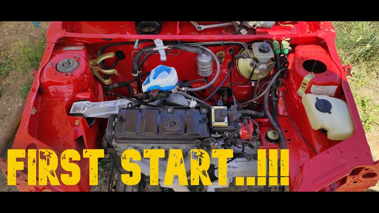 Peugeot 205 PT-8 ( engine FIRST START after the repair )