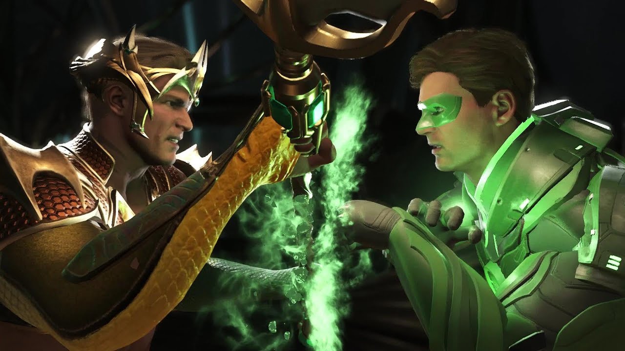 Injustice 2 : Aquaman Vs Green Lantern - All Intro/Outros, Clash Dialogues, Super Moves