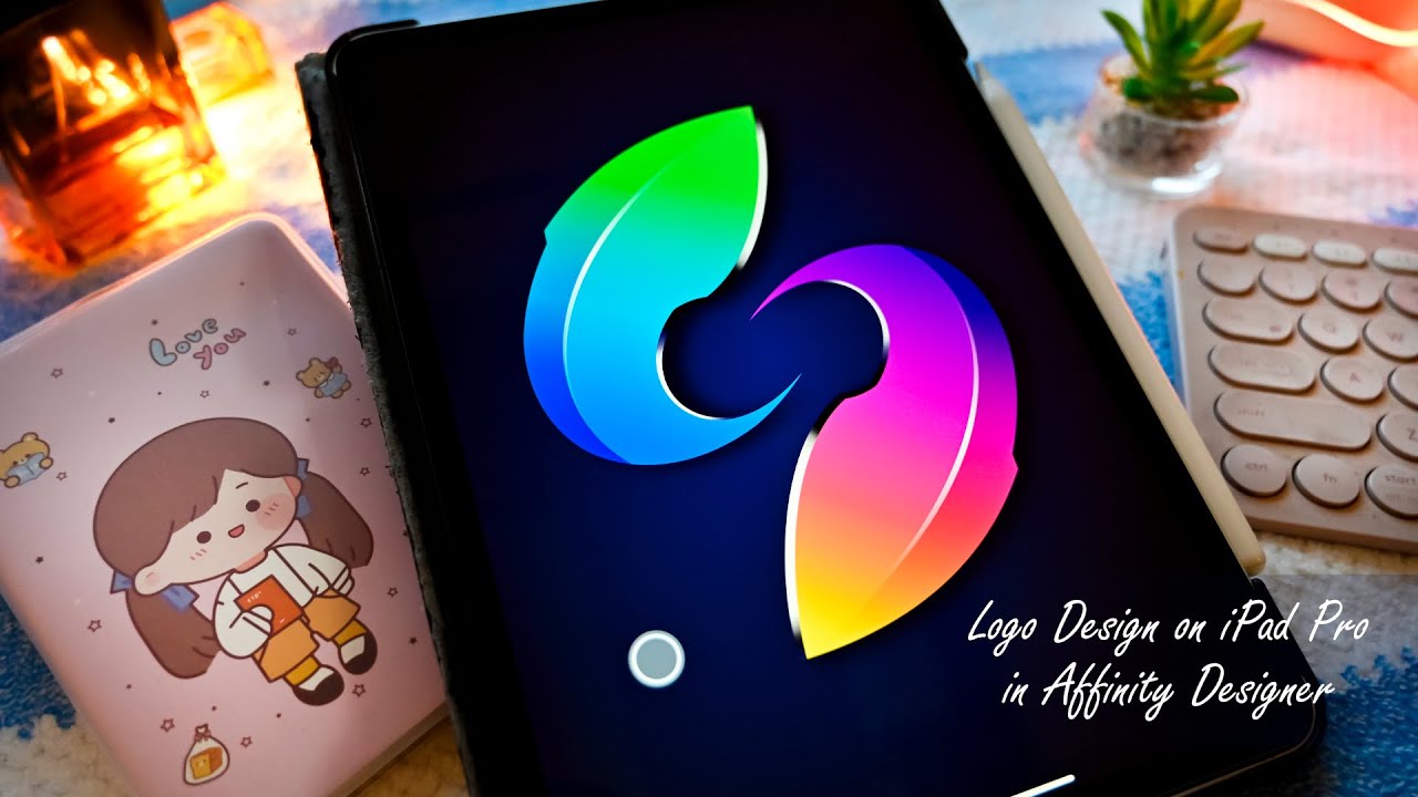 2 Arrows Logo Design on iPad Pro Affinity Designer