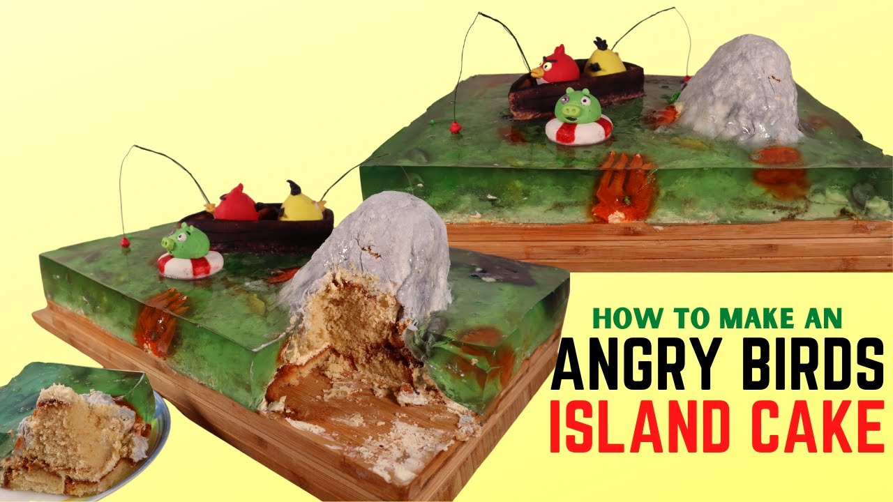 ISLAND CAKE TUTORIAL | ANGRY BIRD'S FISHING CAKE | JELLO CAKE | OCEAN JELLY CAKE| CAKE TRENDS 2020
