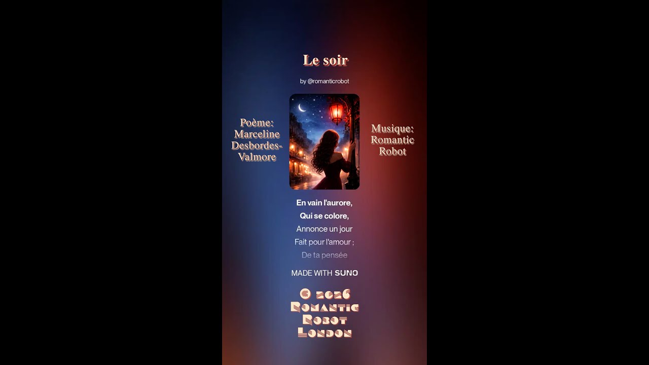 Le soir par Romantic Robot. Poème: Marceline Desbordes-Valmore. Pure émotion.