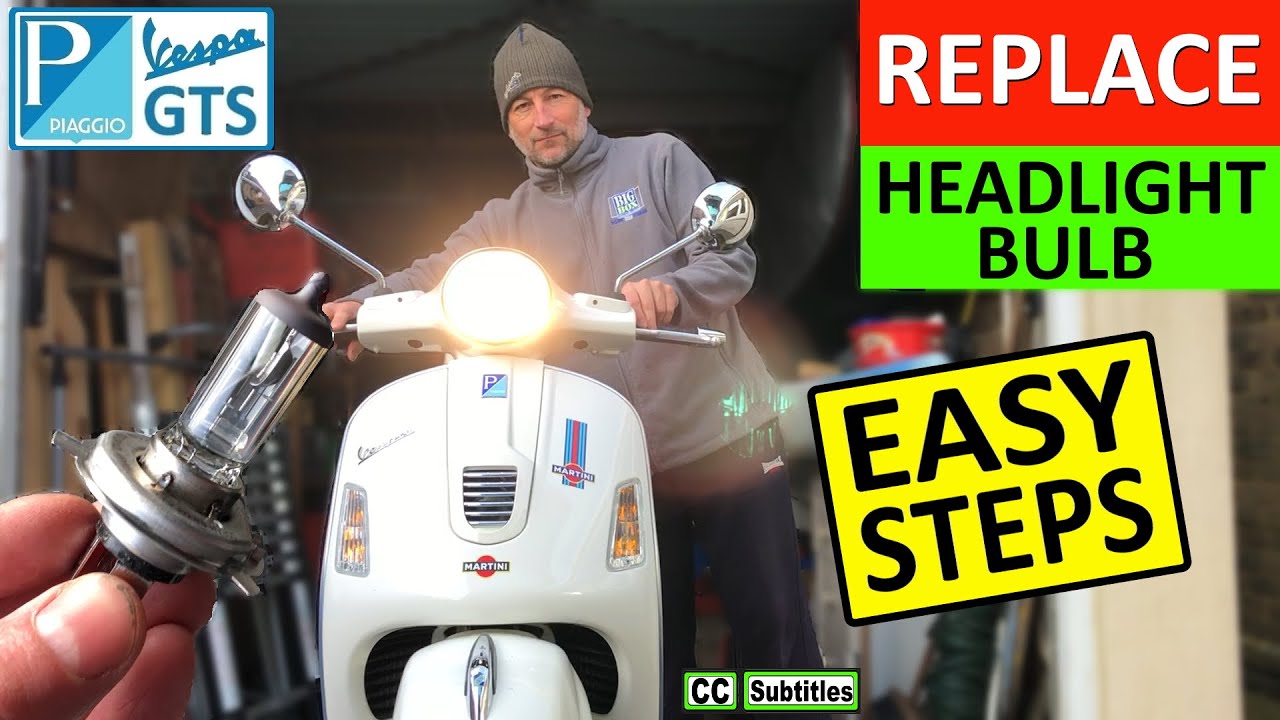 How to replace Headlight Bulb on Vespa GTS - Vespa GTS Headlight Bulb replacement is a PAIN