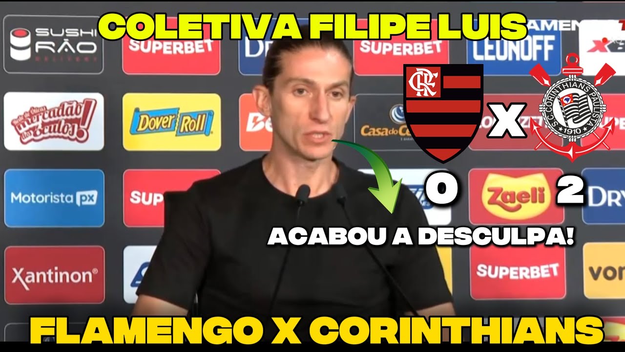 COLETIVA FILIPE LUIS  FLAMENGO 0 X 2 CORINTHIANS