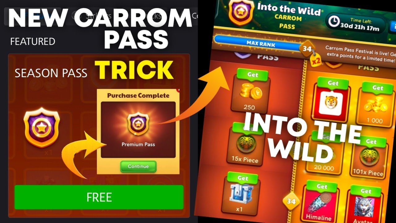 Carrom Pool New Carrom Pass Trick | Into The Wild Season | Jamot Gaming 