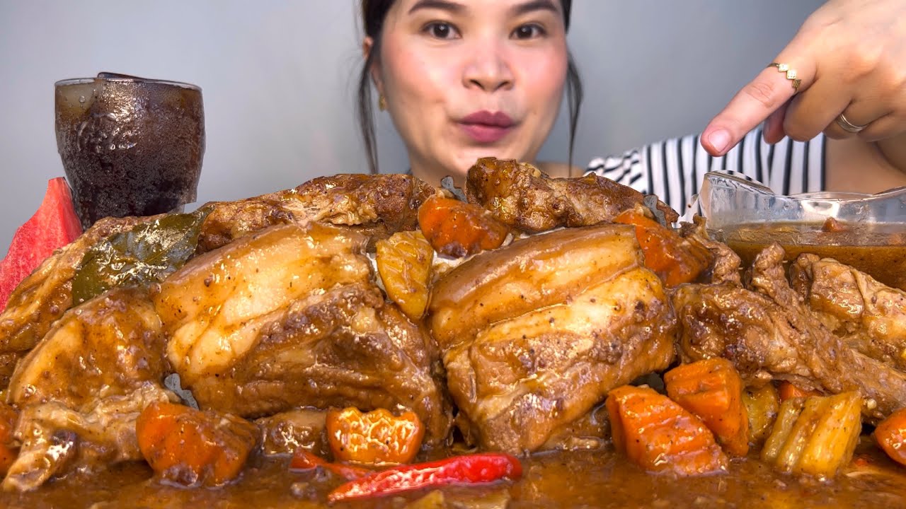 PORK BELLY KALDERETA | MUKBANG PHILIPPINES | LUTONG PROBINSIYA | MUKBANG ASMR | HANIMACE TV