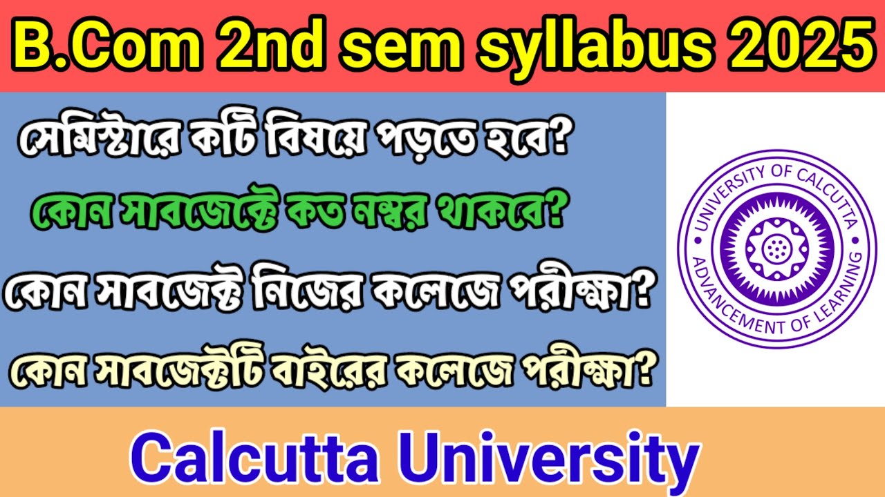 CU B.com 2nd Semester Syllabus 2025।।...CCF b.com  2nd semester।।.. Calcutta University 2025।।