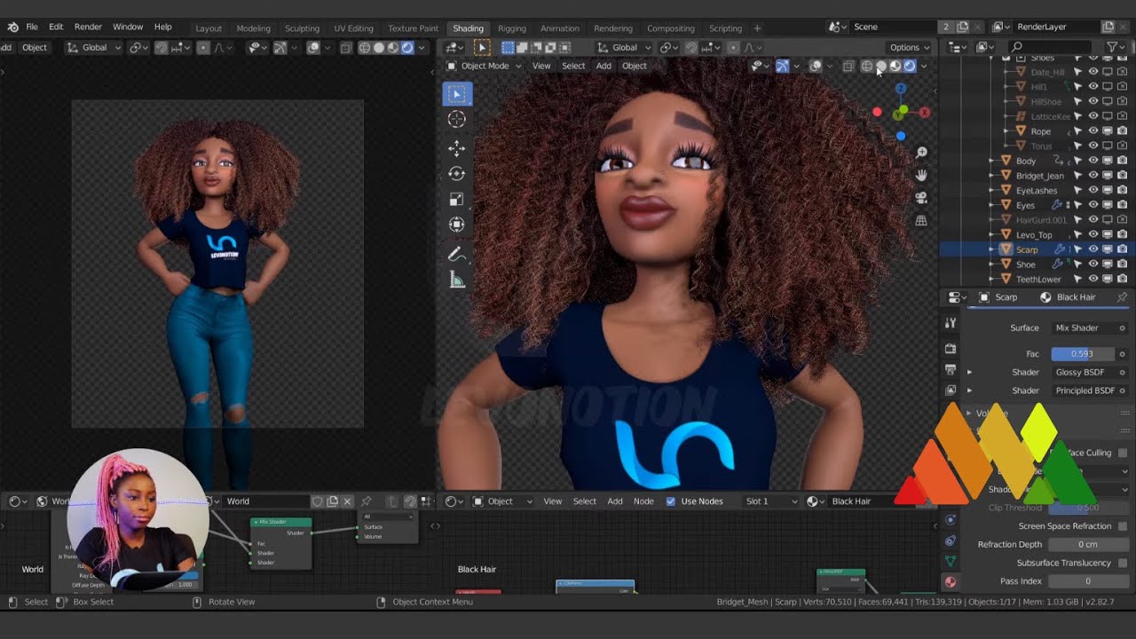 How To Create Curly Hair Style In Blender 2 82 - Levonotion Studios