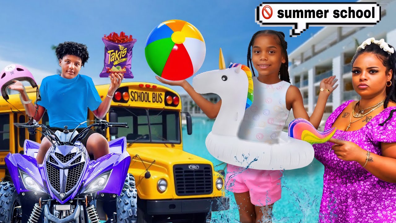 siblings skips summer school to go to the pool and learns a valuable lesson