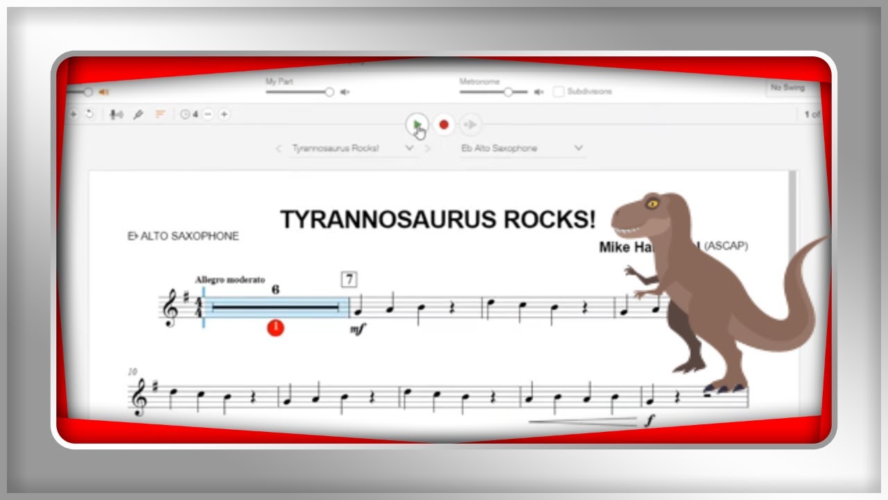 Beginner Concert Band Music Tyrannosaurus Rocks by Mike Hannickel