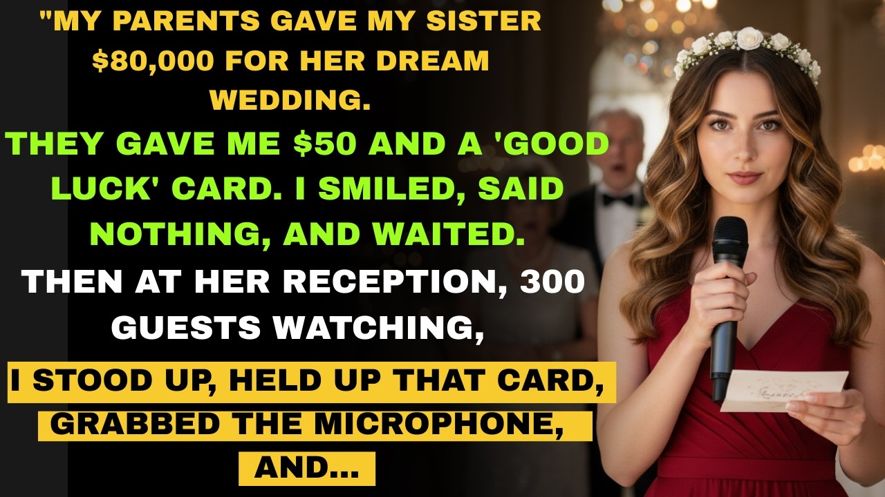 My Parents Spent $80,000 on My Sister’s Wedding and Gave Me $50 — This Toast Changed Everything